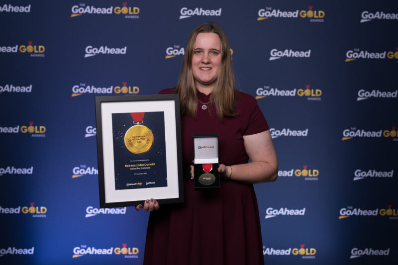 Rebecca MacDonald celebrates her award