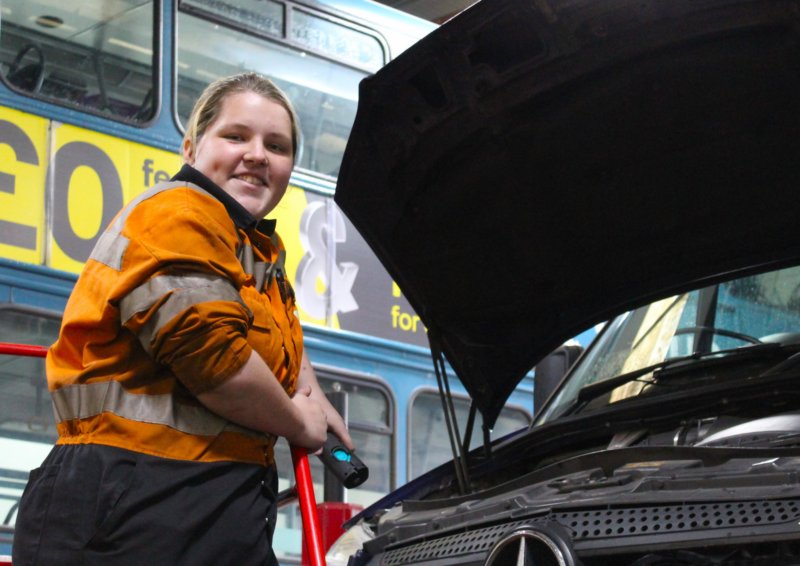 Mercedes Goodhall is currently on a three-year engineering apprenticeship