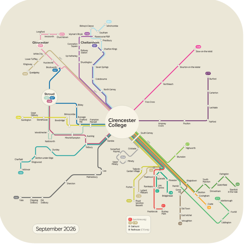 Cirencester College Map 2026/27